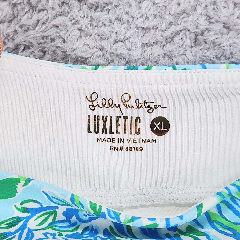 Lilly Pulitzer Luxletic Aila Skort Womens XL Blue Dandy Lions Golf UPF 50+ NEW - Picture 2 of 14